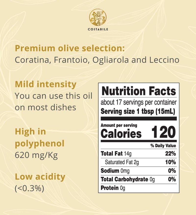 Costabile Organic Extra Virgin Olive Oil with Roasted Garlic - Image 1